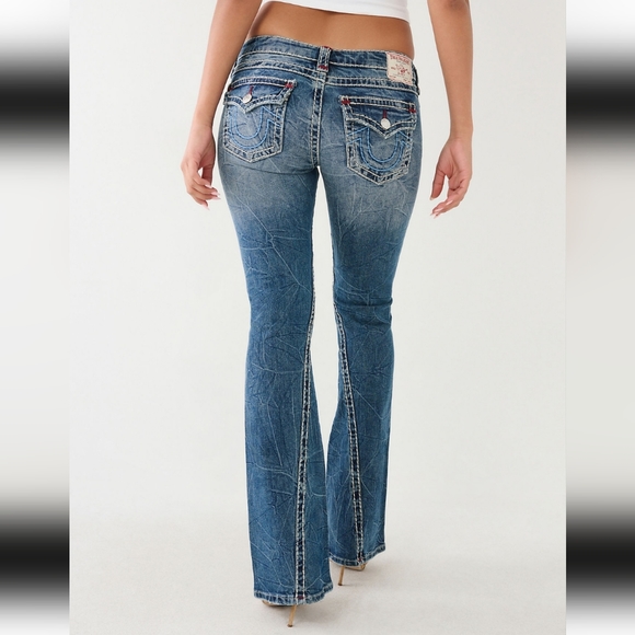 Sz33 True Religion Joey Big T Flare Jeans 100% Cotton - Picture 14 of 16